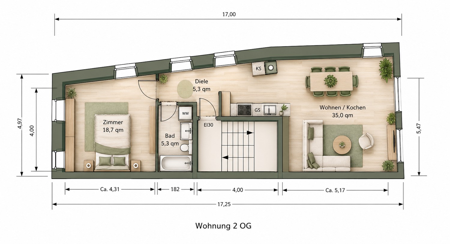 2 rooms apartment
