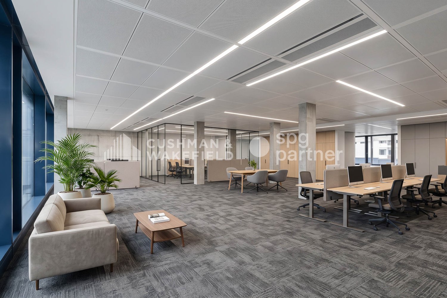 890m² office