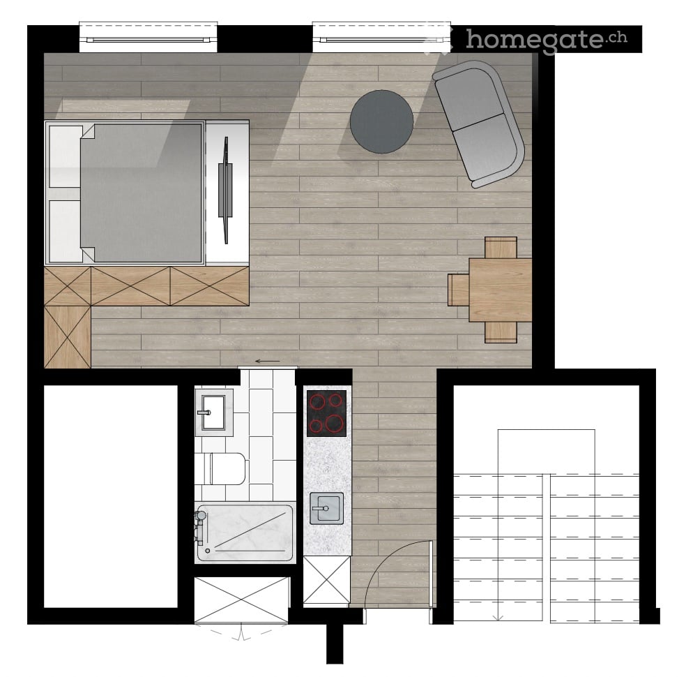 1 room apartment, photo 2 of 2
