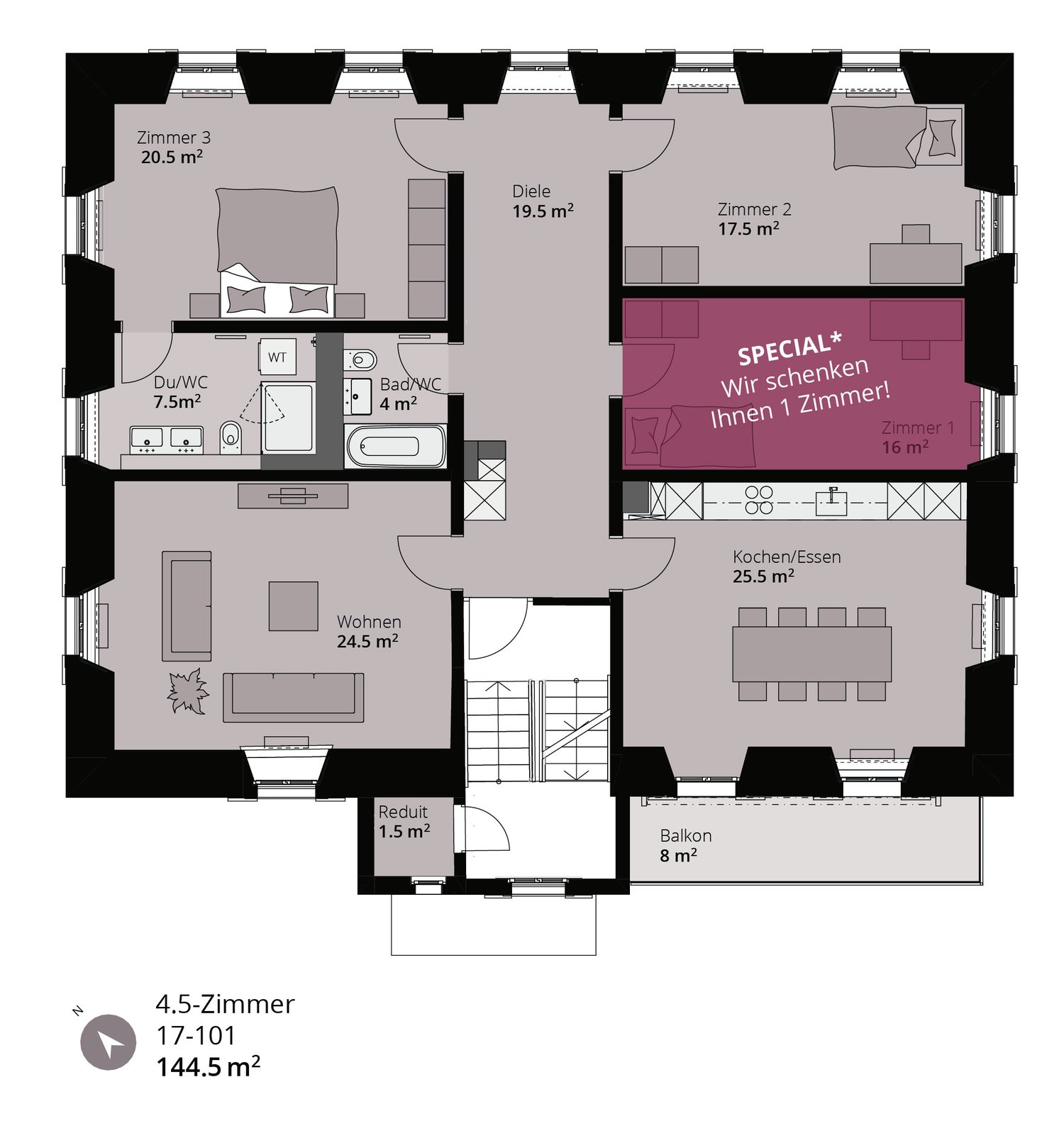 4 ½ rooms apartment