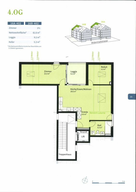 1 ½ rooms apartment